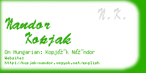 nandor kopjak business card